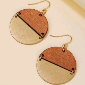 🍉5 for $25* Wooden Round Drop Earrings